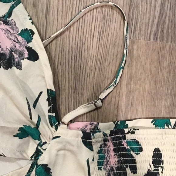 Free People Ivory Floral Cassandra Off-Shoulder Crop Top Coquette Cottagecore L - Picture 14 of 16